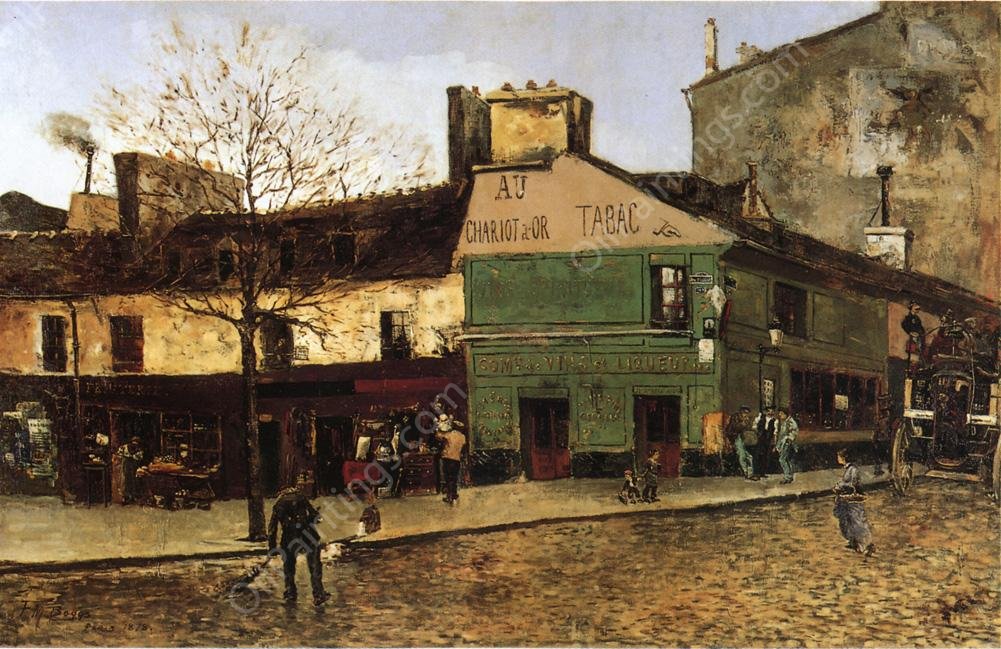 Street Scene in Paris by Frank Myers Boggs - Hand-Painted Oil Painting Reproduction