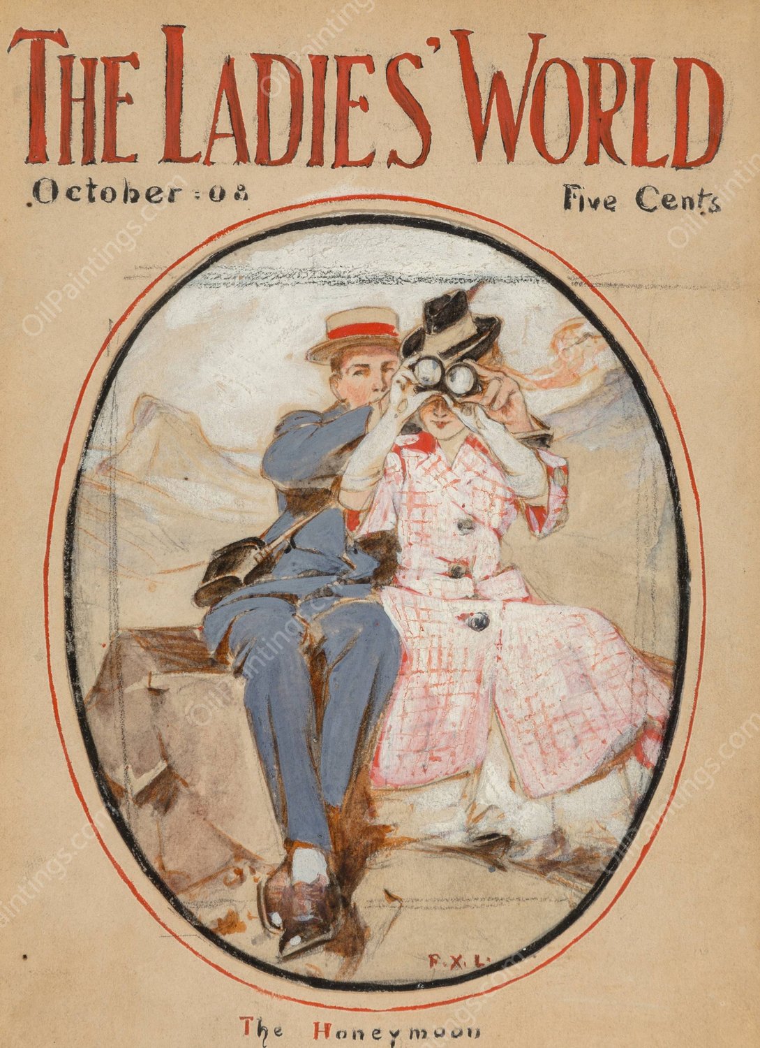 The Honeymoon  by Frank Xavier Leyendecker - Hand-Painted Oil Painting Reproduction