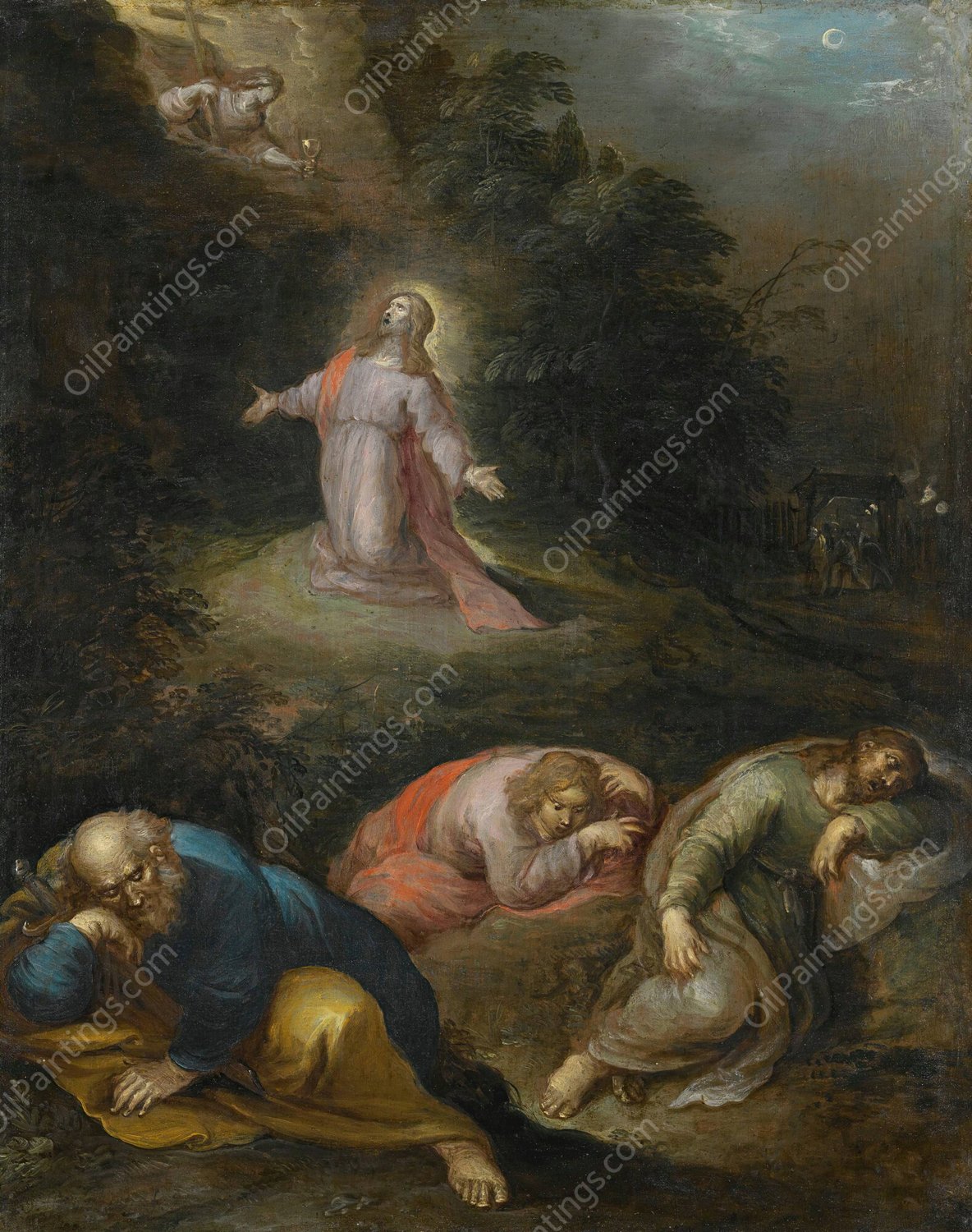 Christ In The Garden Of Olives by Frans Francken The Younger - Hand-Painted Oil Painting Reproduction