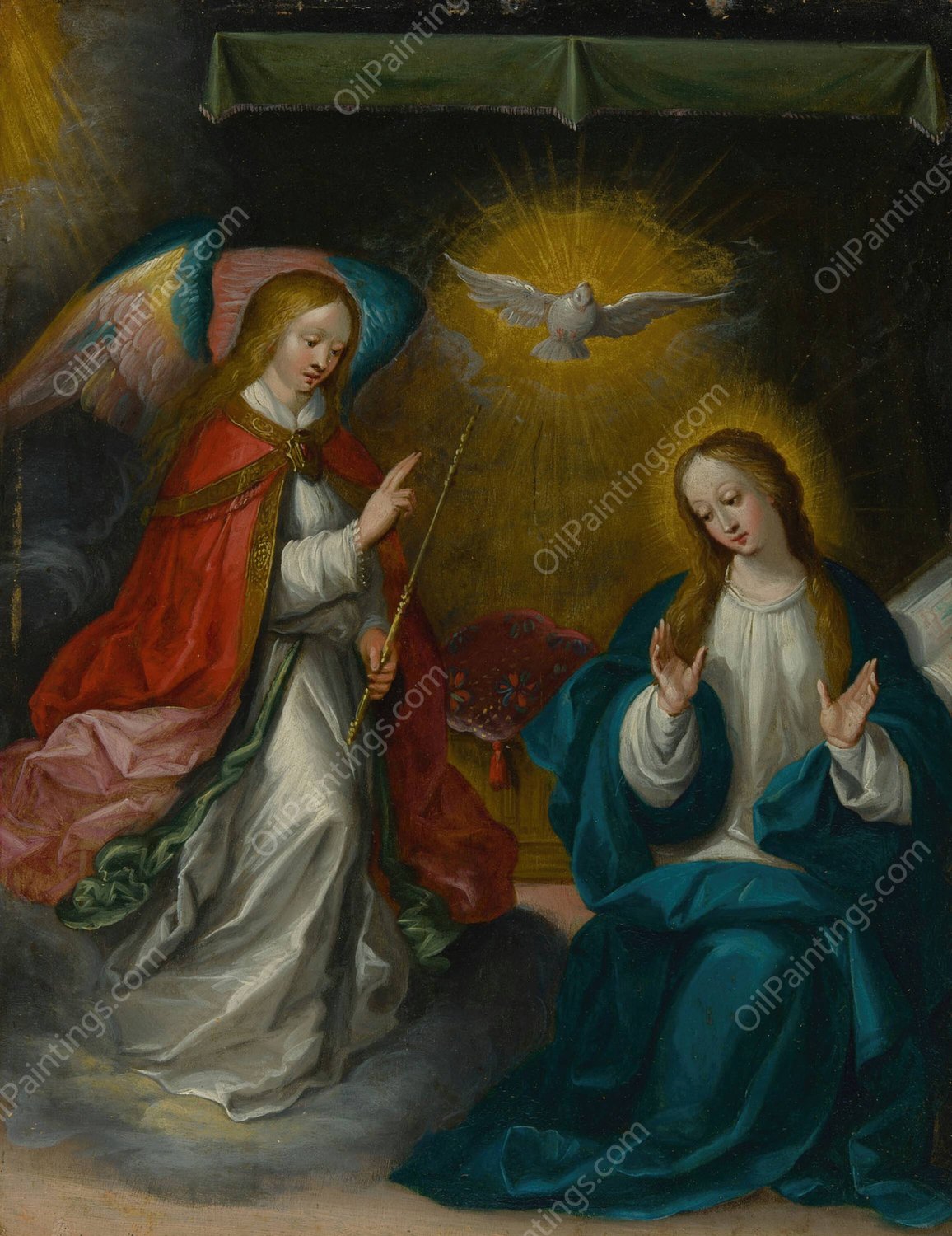 The Annunciation  by Frans Francken The Younger - Hand-Painted Oil Painting Reproduction