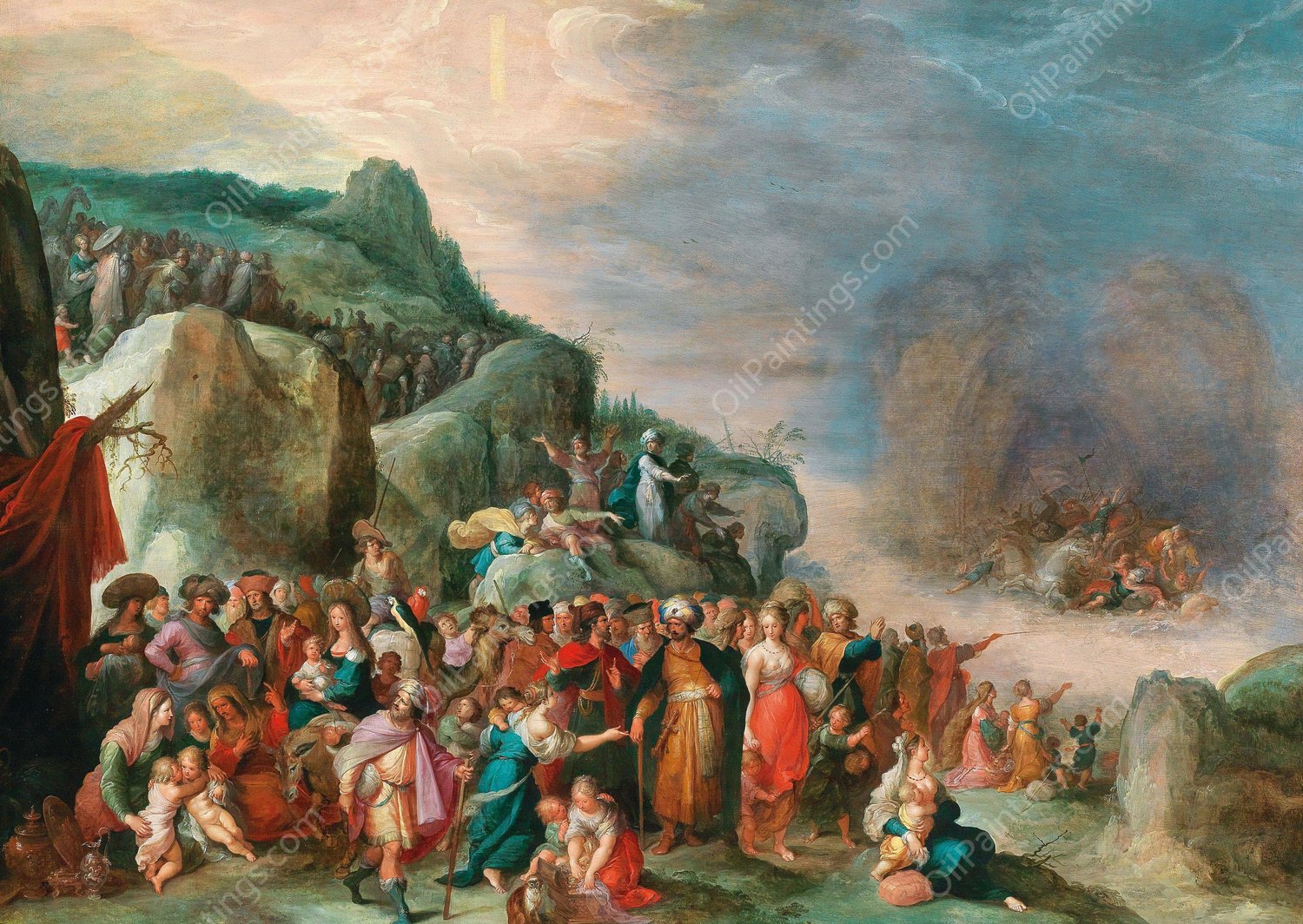The Crossing of the Red Sea by Frans Francken The Younger - Hand-Painted Oil Painting Reproduction