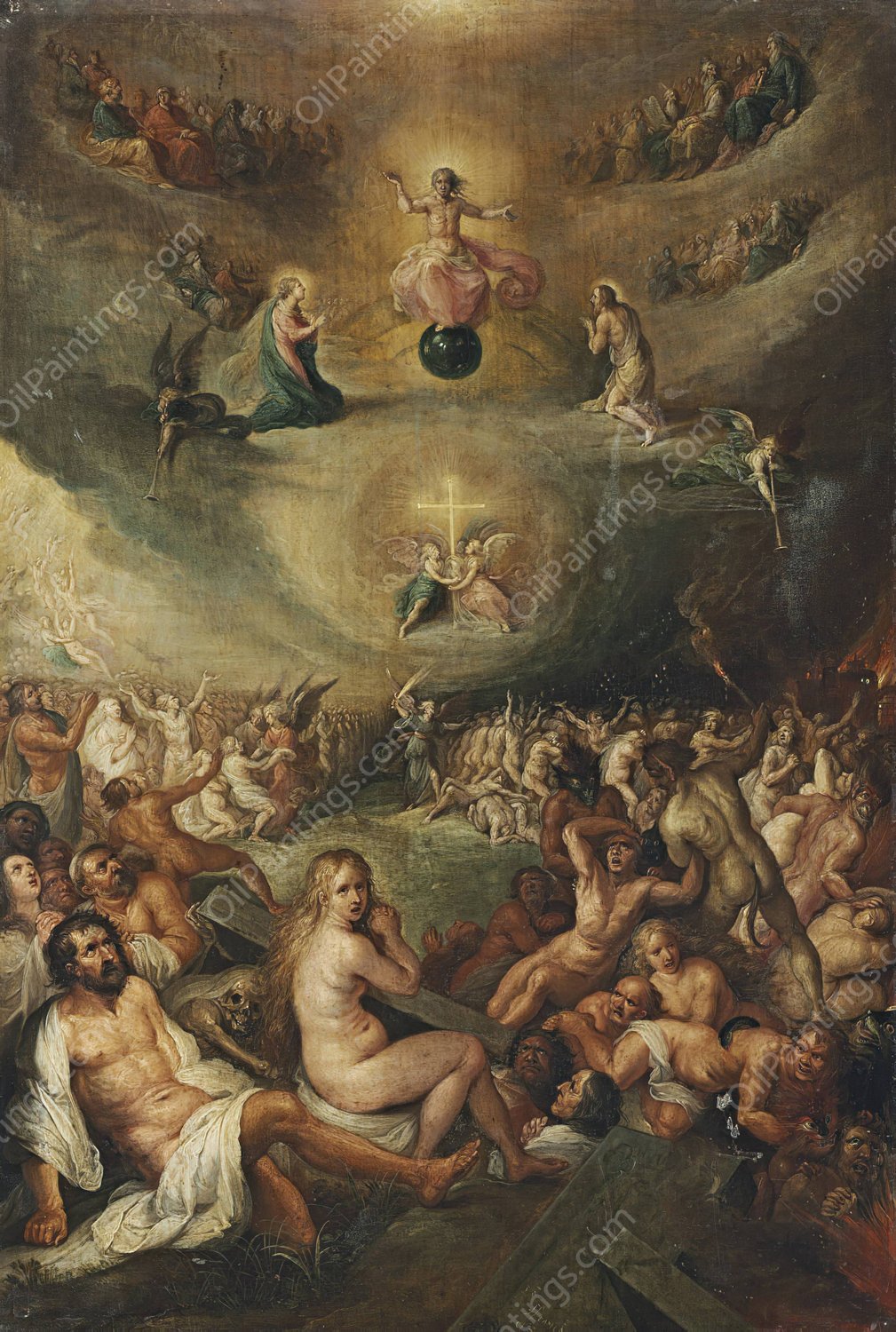 The Day Of Judgement by Frans Francken The Younger - Hand-Painted Oil Painting Reproduction