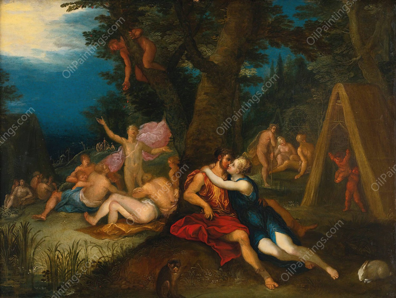 The Golden Age by Frans Francken The Younger - Hand-Painted Oil Painting Reproduction