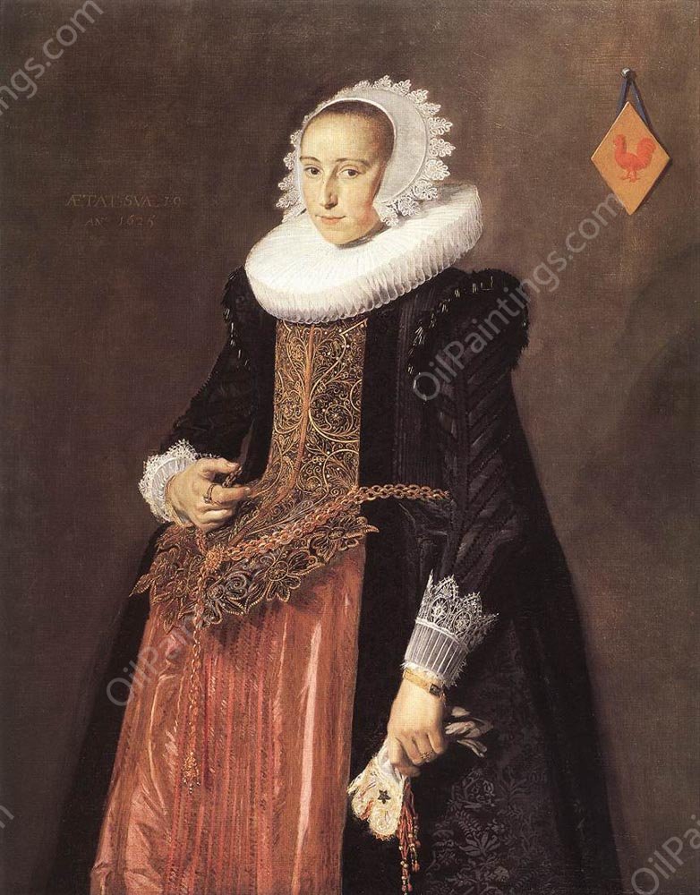 Anetta Hanemans by Frans Hals - Hand-Painted Oil Painting Reproduction