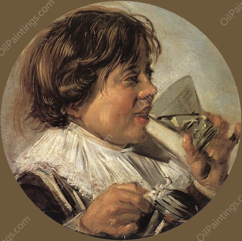 Drinking Boy Taste by Frans Hals - Hand-Painted Oil Painting Reproduction