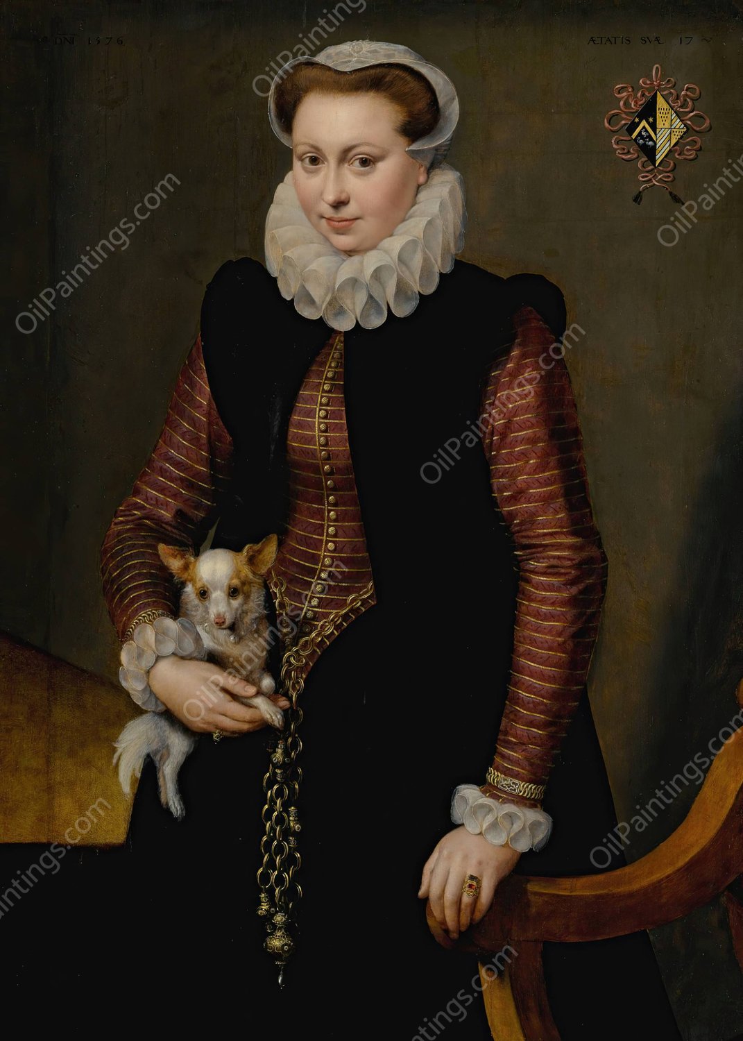 Portrait of a young woman, aged 17  by Frans Pourbus The Elder - Hand-Painted Oil Painting Reproduction