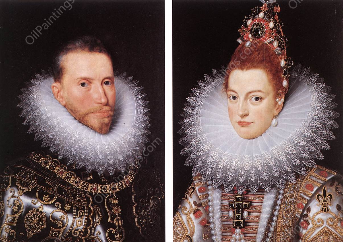 Archdukes Albert and Isabella by Frans Pourbus The Younger - Hand-Painted Oil Painting Reproduction