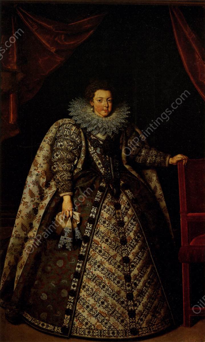 Elizabeth of France by Frans Pourbus The Younger - Hand-Painted Oil Painting Reproduction
