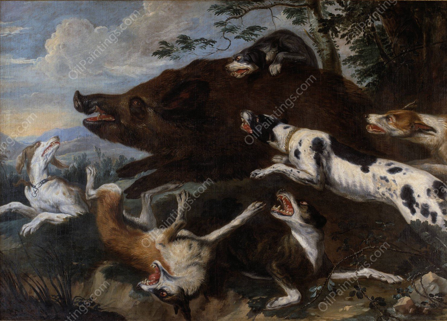 Boar Hunt by Frans Snyders - Hand-Painted Oil Painting Reproduction