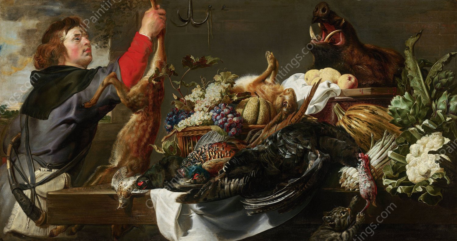 Still Life with Huntsman  by Frans Snyders - Hand-Painted Oil Painting Reproduction
