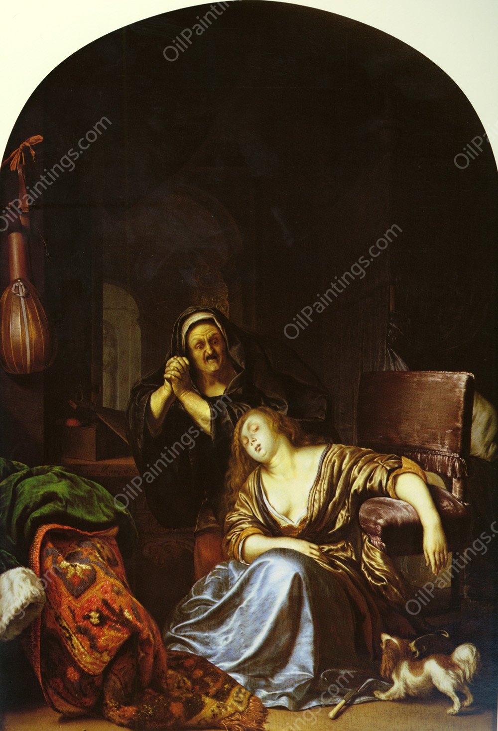 The Death of Lucretia by Frans Van Mieris The Elder - Hand-Painted Oil Painting Reproduction