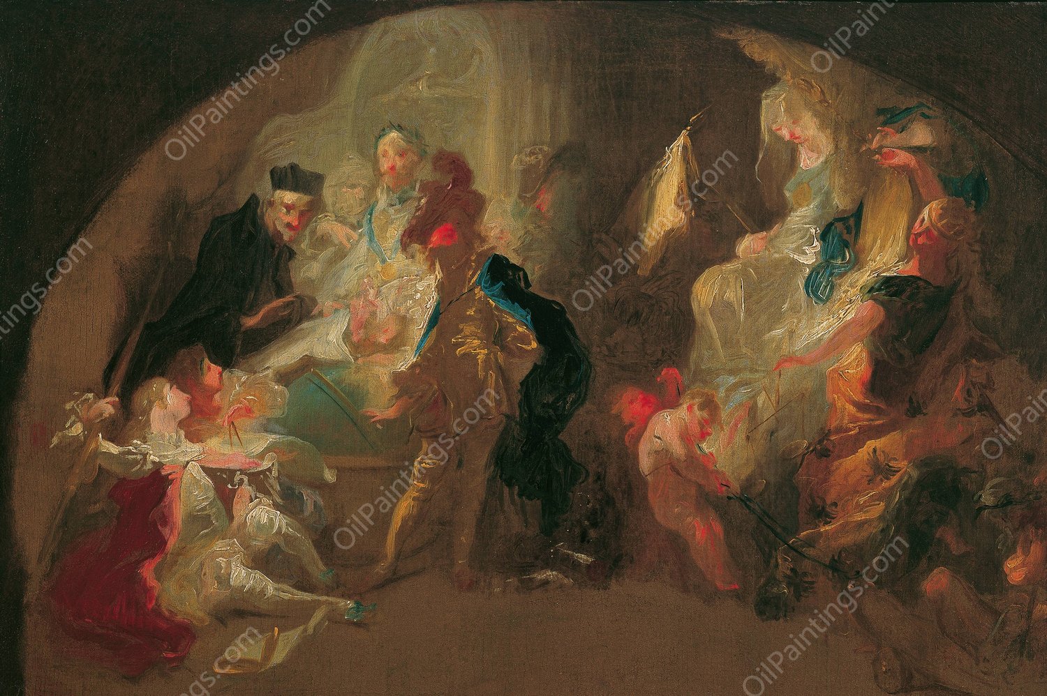 Allegorie auf die Erziehung eines Kavaliers  by Franz Anton Maulbertsch - Hand-Painted Oil Painting Reproduction