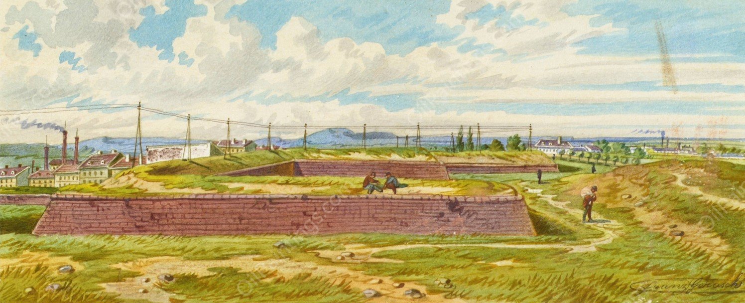 Die St. Marxer Linie in Wien, beim Arsenal by Franz Gerasch - Hand-Painted Oil Painting Reproduction