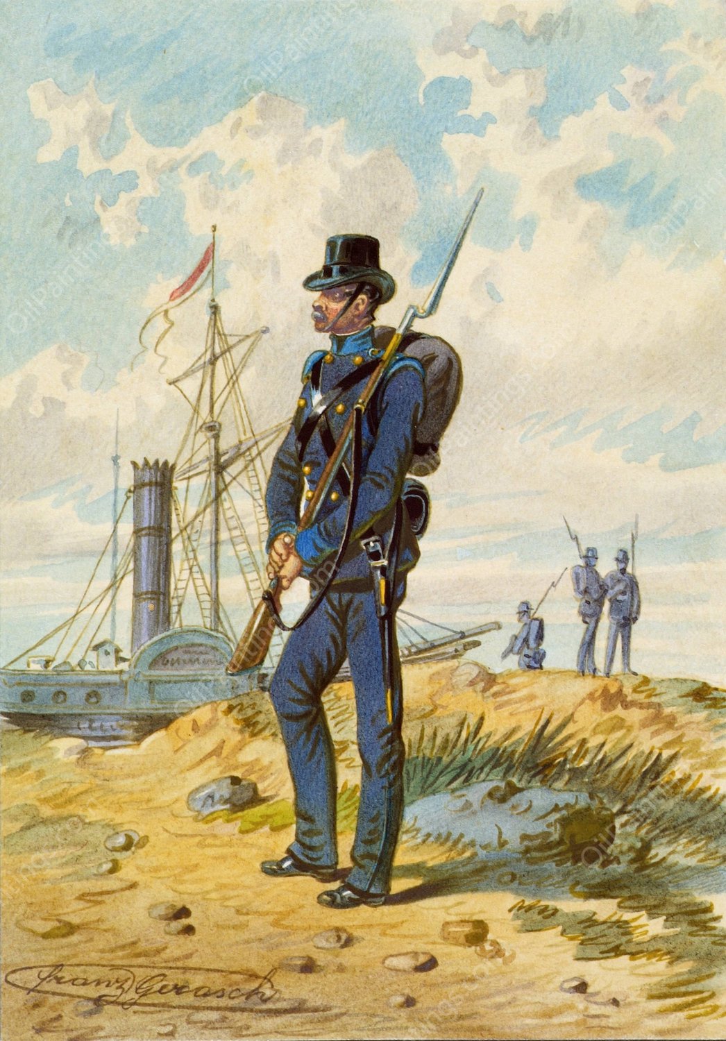 Soldat 11 by Franz Gerasch - Hand-Painted Oil Painting Reproduction