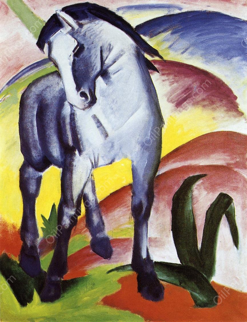 Blue Horse I by Franz Marc - Hand-Painted Oil Painting Reproduction