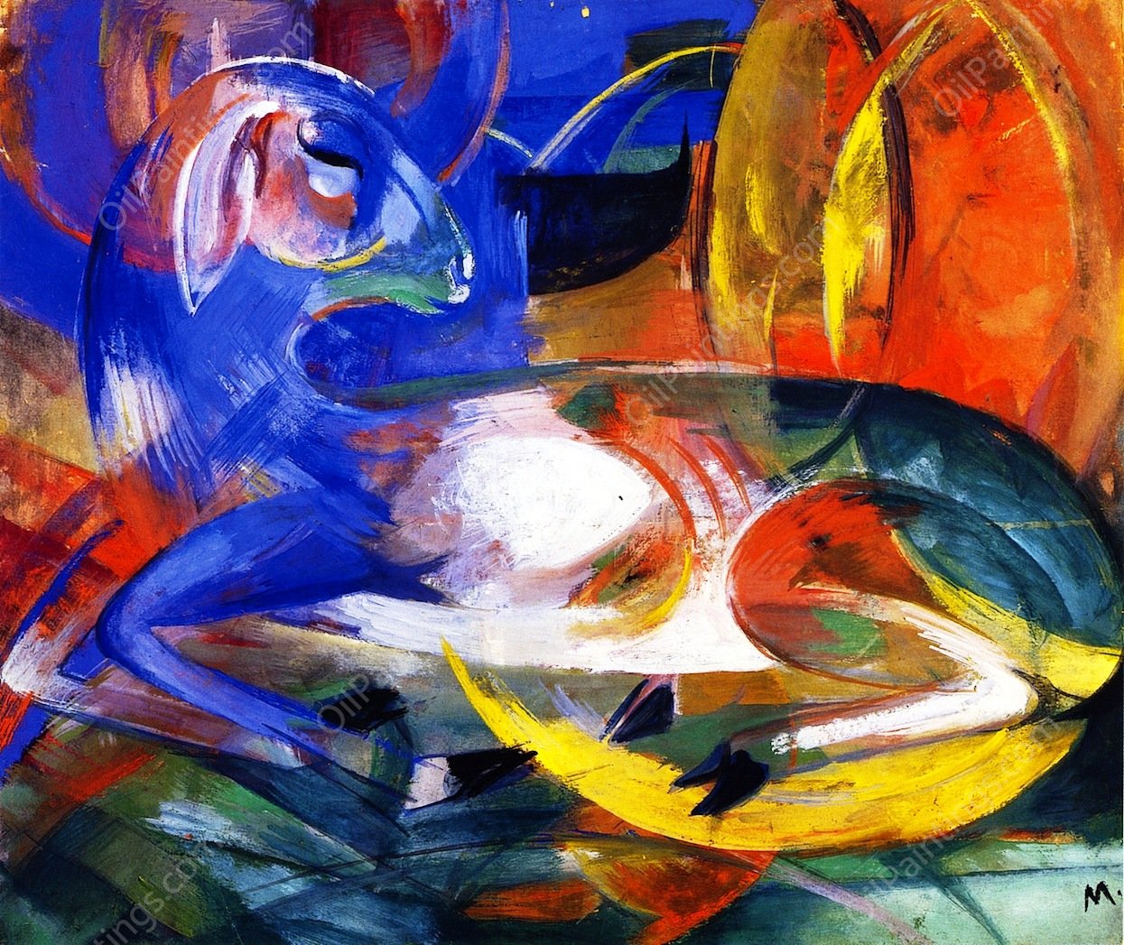 Blue Lamb by Franz Marc - Hand-Painted Oil Painting Reproduction