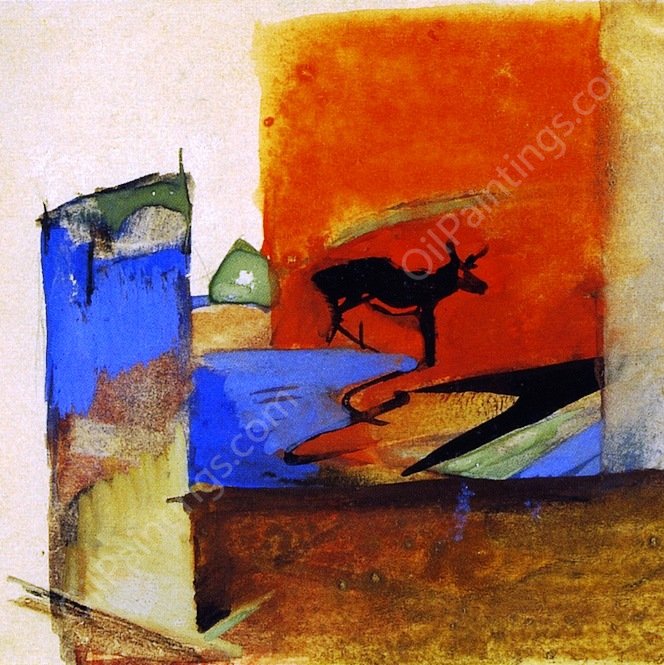 From the Royal Town of Thebes by Franz Marc - Hand-Painted Oil Painting Reproduction