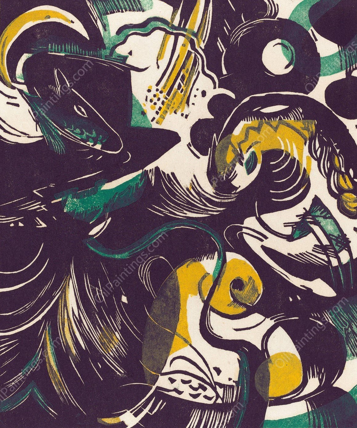 Genesis II  by Franz Marc - Hand-Painted Oil Painting Reproduction