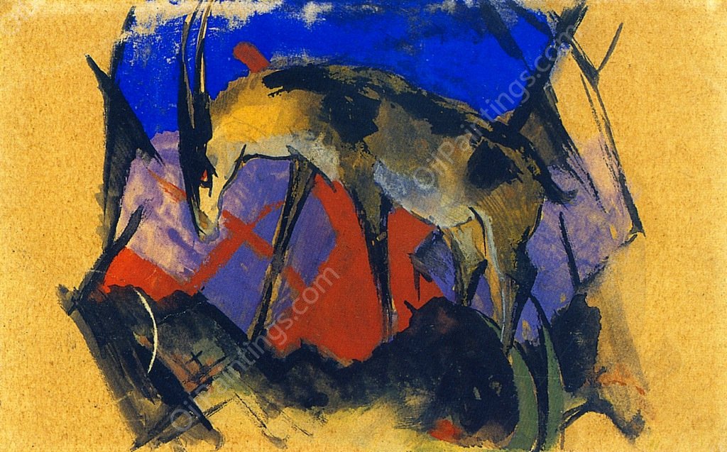 Ibex by Franz Marc - Hand-Painted Oil Painting Reproduction