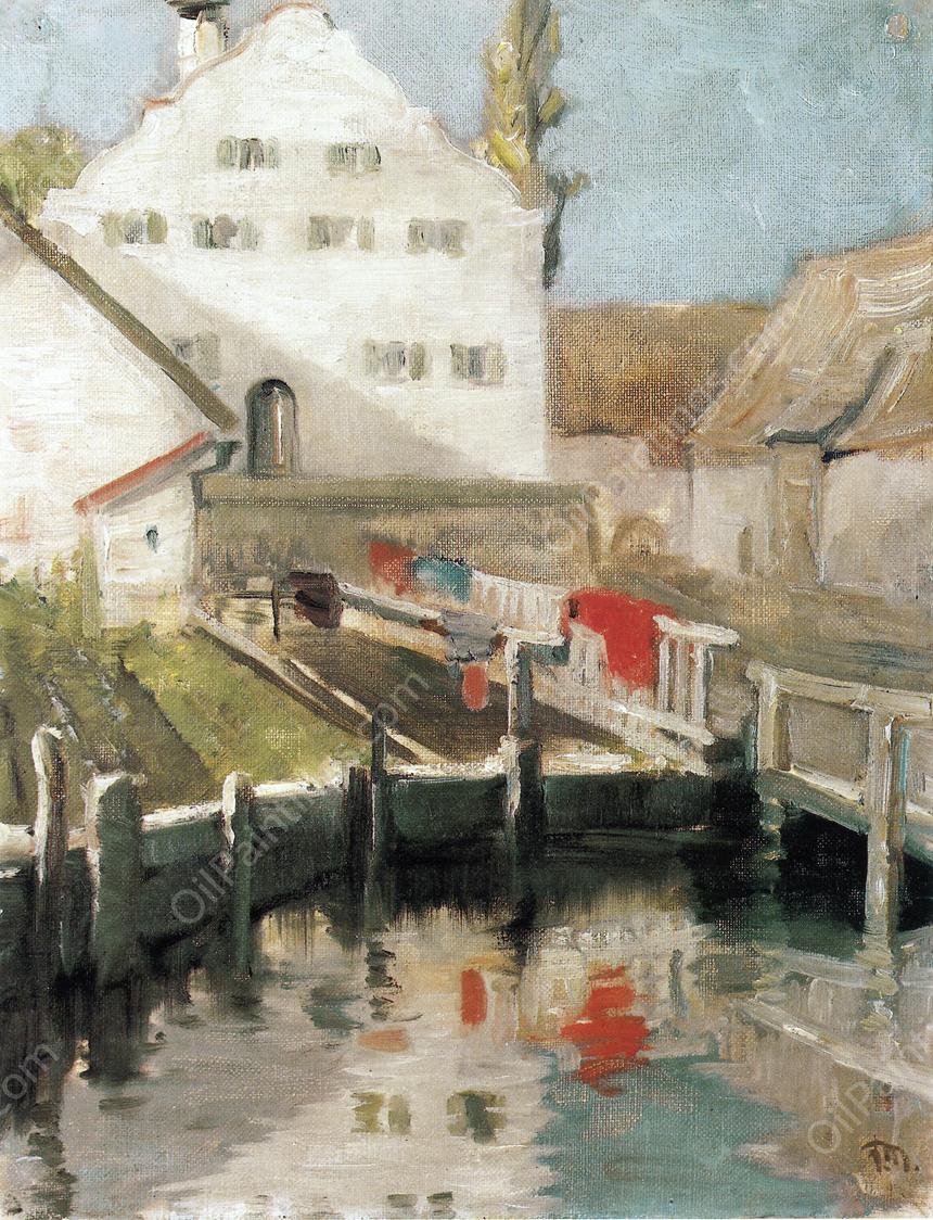 Indersdorf by Franz Marc - Hand-Painted Oil Painting Reproduction