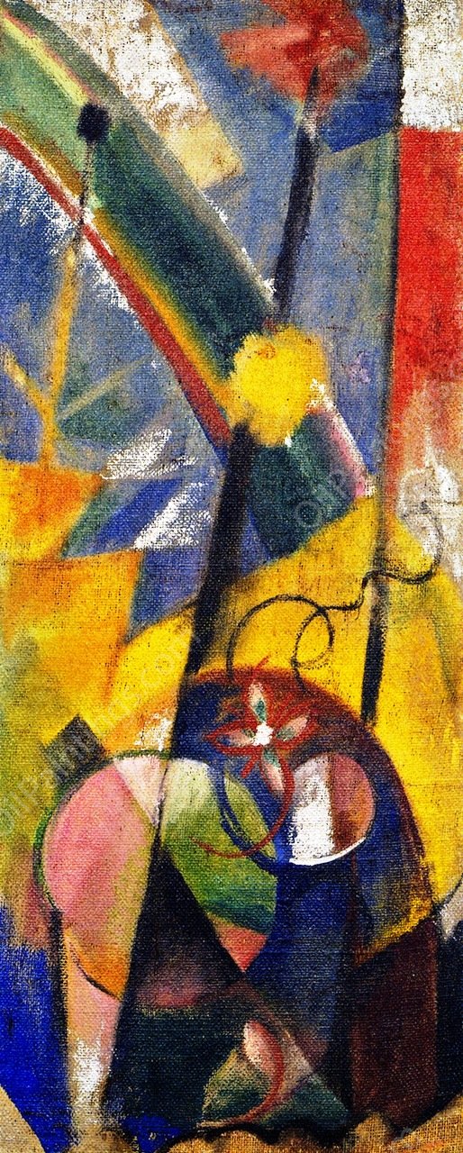 Landscape with Rainbow Right-Hand Part of the Three-Part Fire Screen by Franz Marc - Hand-Painted Oil Painting Reproduction