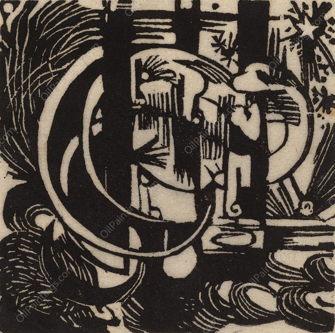 Lizards  by Franz Marc - Hand-Painted Oil Painting Reproduction