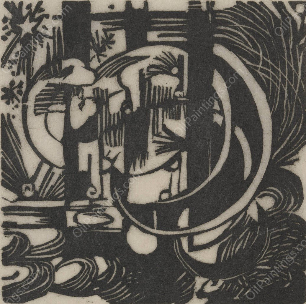 Lizards  by Franz Marc - Hand-Painted Oil Painting Reproduction