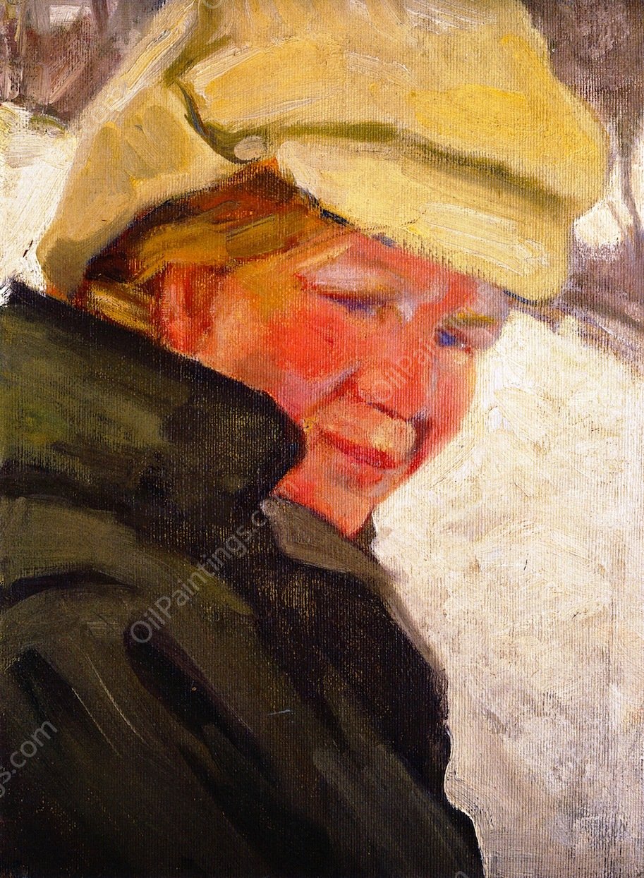 Maria Franck in a White Cap by Franz Marc - Hand-Painted Oil Painting Reproduction