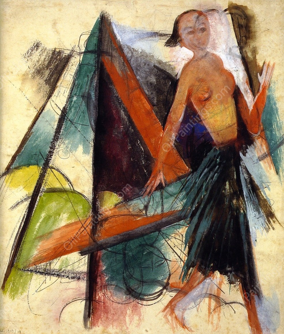 Miranda Figure for Shakespeare's 'Tempest' by Franz Marc - Hand-Painted Oil Painting Reproduction