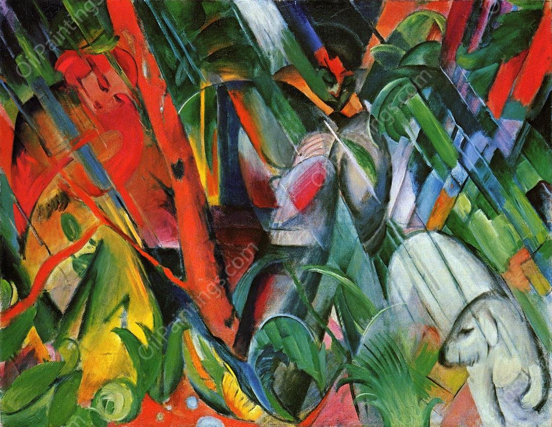 Rain by Franz Marc - Hand-Painted Oil Painting Reproduction