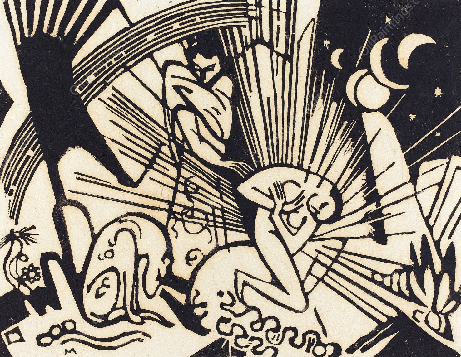 Reconciliation  by Franz Marc - Hand-Painted Oil Painting Reproduction