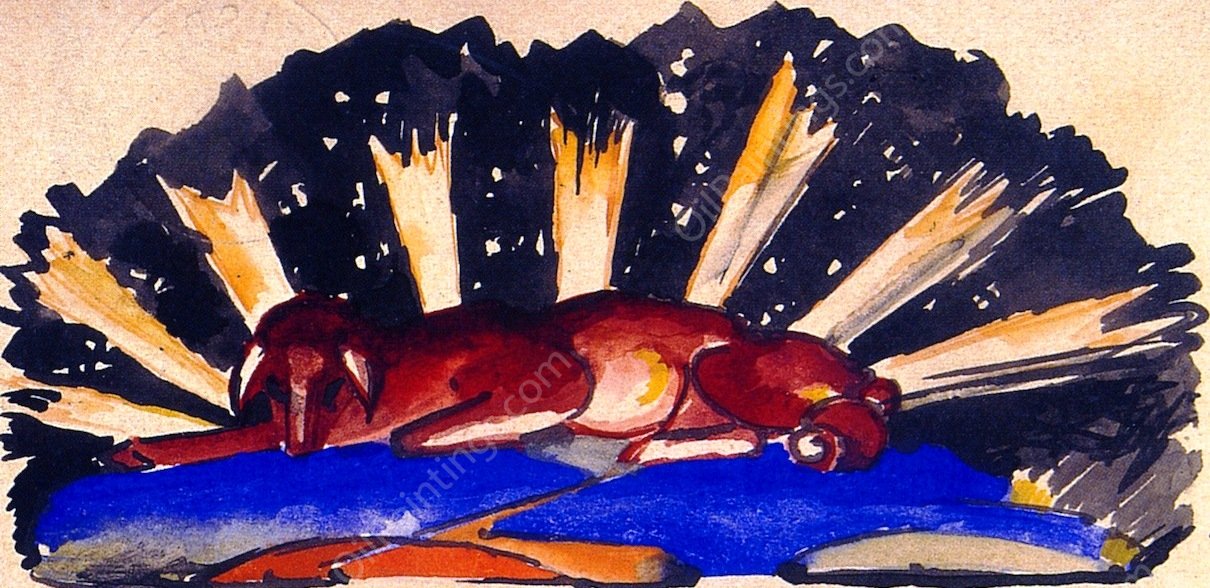 Sacrificial Lamb from Lana by Franz Marc - Hand-Painted Oil Painting Reproduction