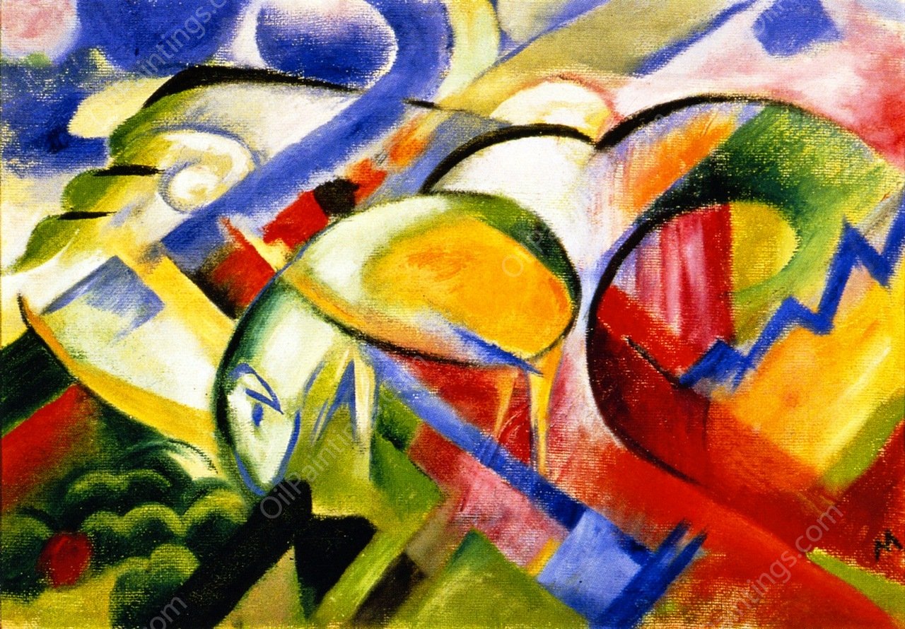 Sheep by Franz Marc - Hand-Painted Oil Painting Reproduction