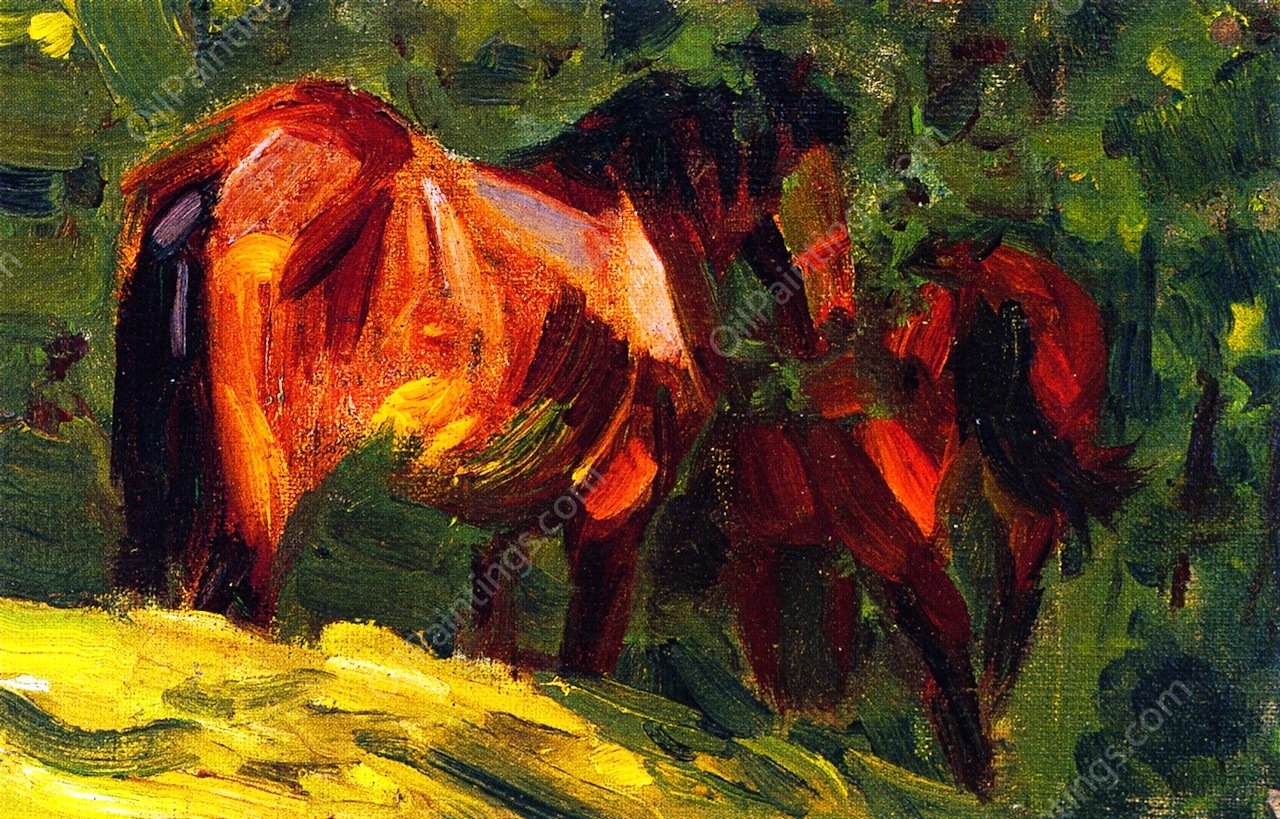 Sketch of Horses II by Franz Marc - Hand-Painted Oil Painting Reproduction