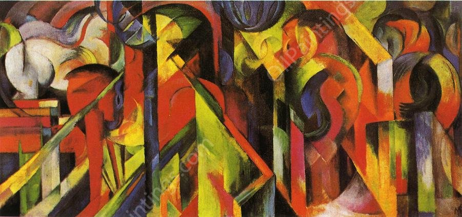 Stables by Franz Marc - Hand-Painted Oil Painting Reproduction