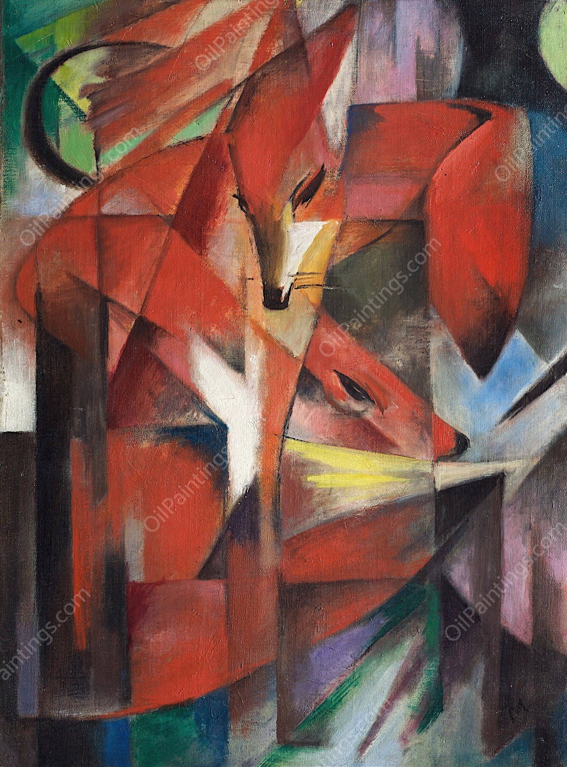 The Foxes  by Franz Marc - Hand-Painted Oil Painting Reproduction