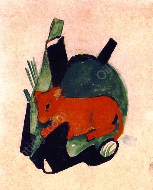 The Holy Calf by Franz Marc - Hand-Painted Oil Painting Reproduction