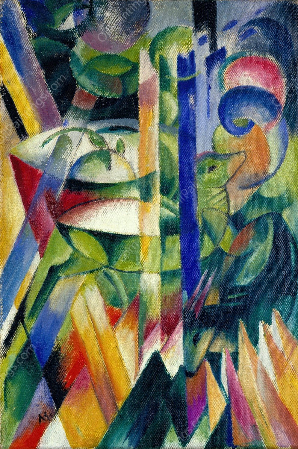 The Little Mountain Goats  by Franz Marc - Hand-Painted Oil Painting Reproduction