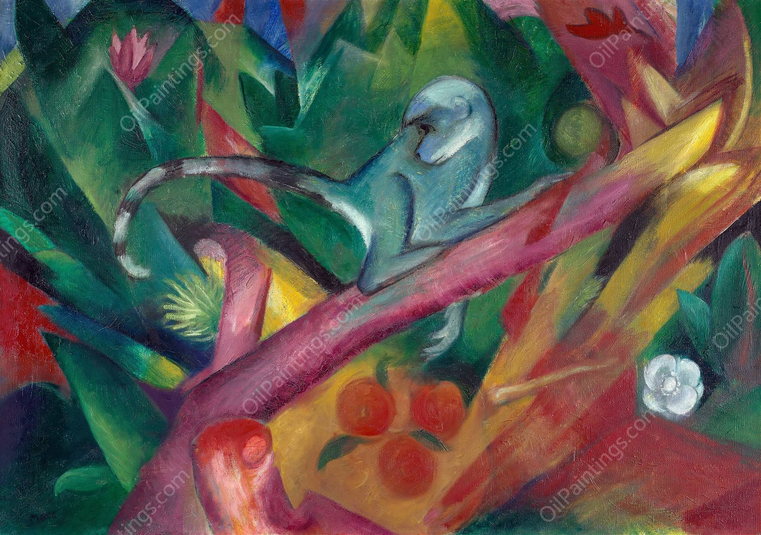 The Monkey  by Franz Marc - Hand-Painted Oil Painting Reproduction