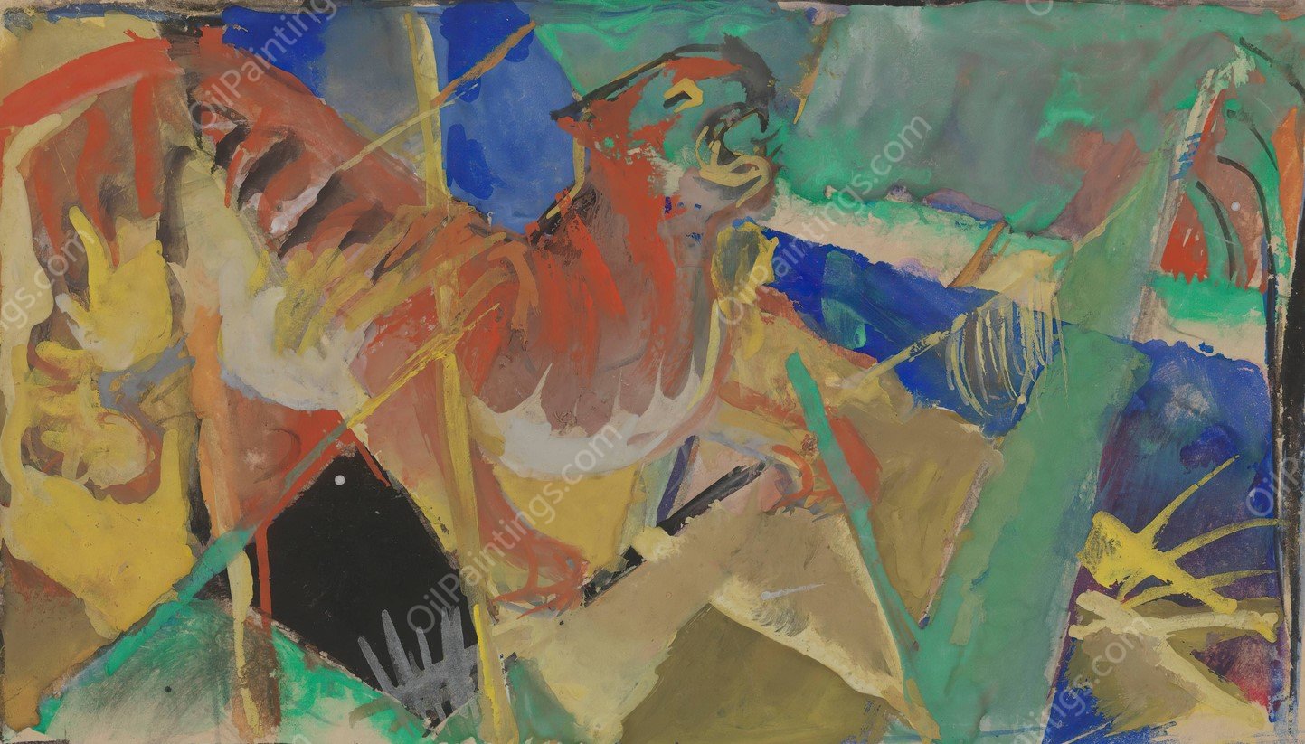 Tiger in the Jungle  by Franz Marc - Hand-Painted Oil Painting Reproduction