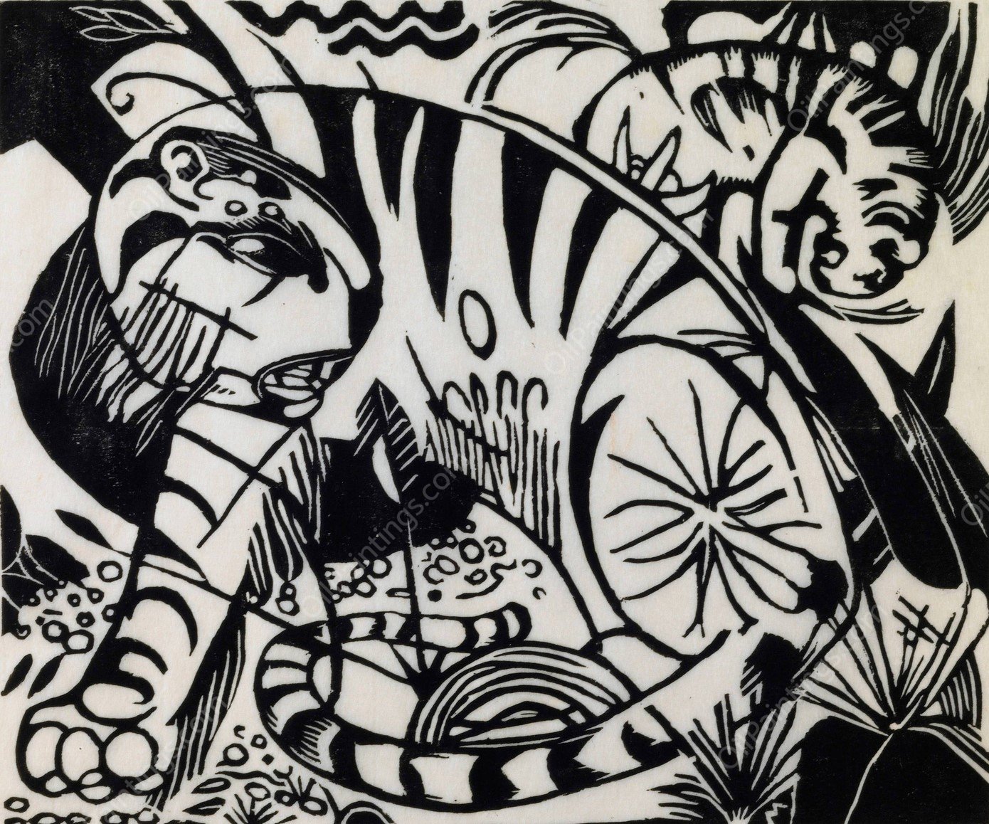 Tiger  by Franz Marc - Hand-Painted Oil Painting Reproduction