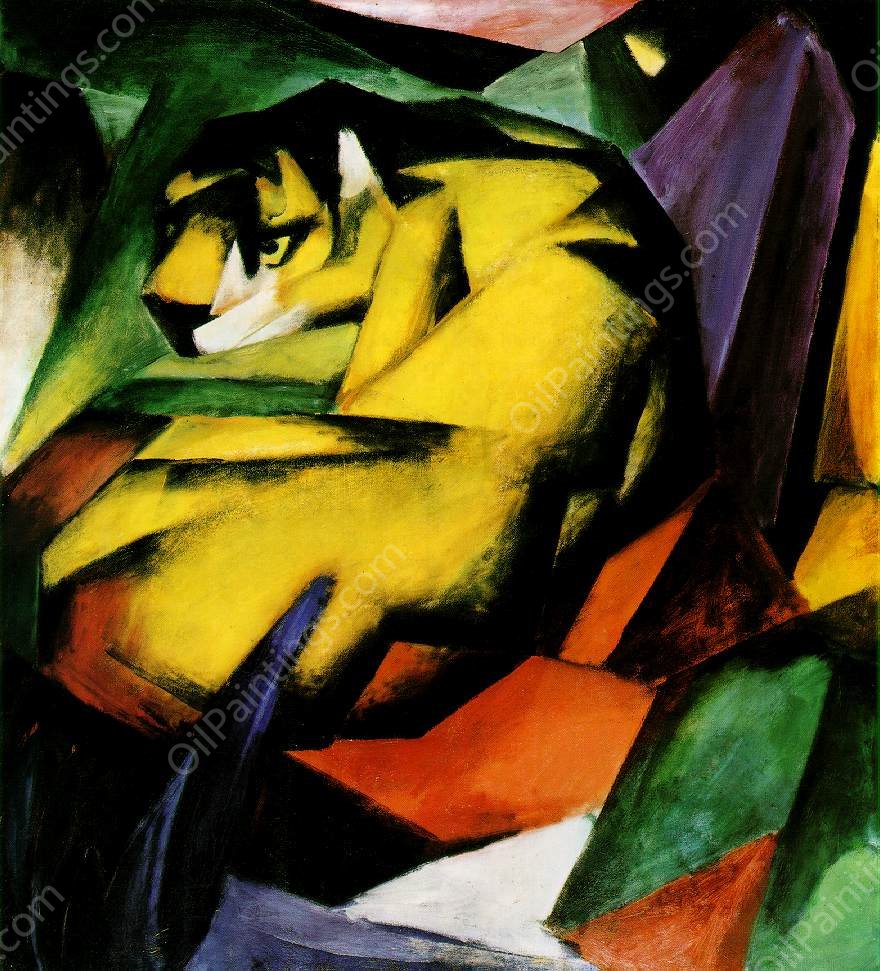 Tiger by Franz Marc - Hand-Painted Oil Painting Reproduction