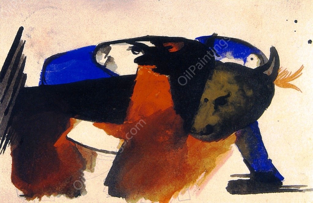 Two Animals by Franz Marc - Hand-Painted Oil Painting Reproduction