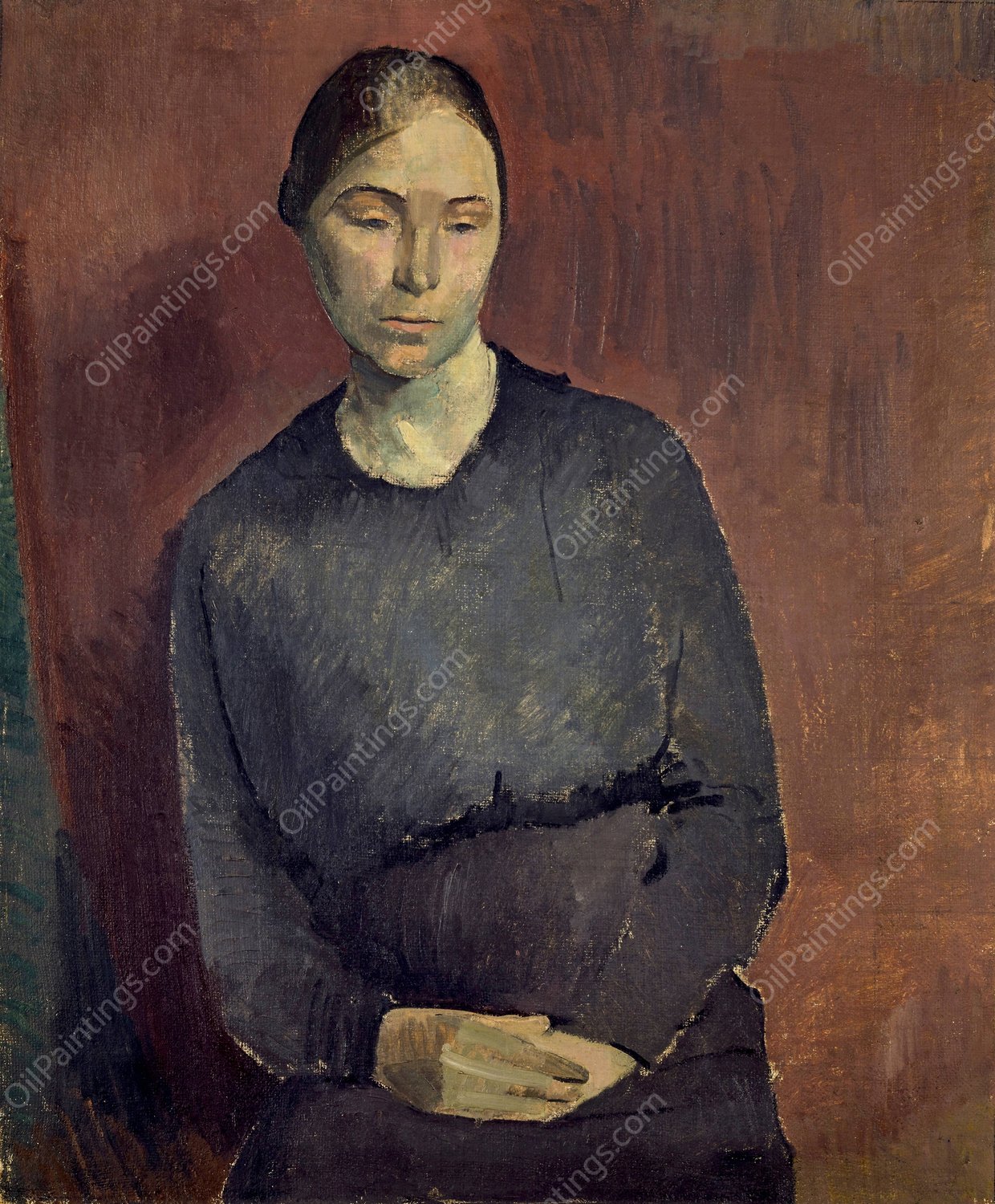 Portrait of a Woman  by Franz Marent - Hand-Painted Oil Painting Reproduction