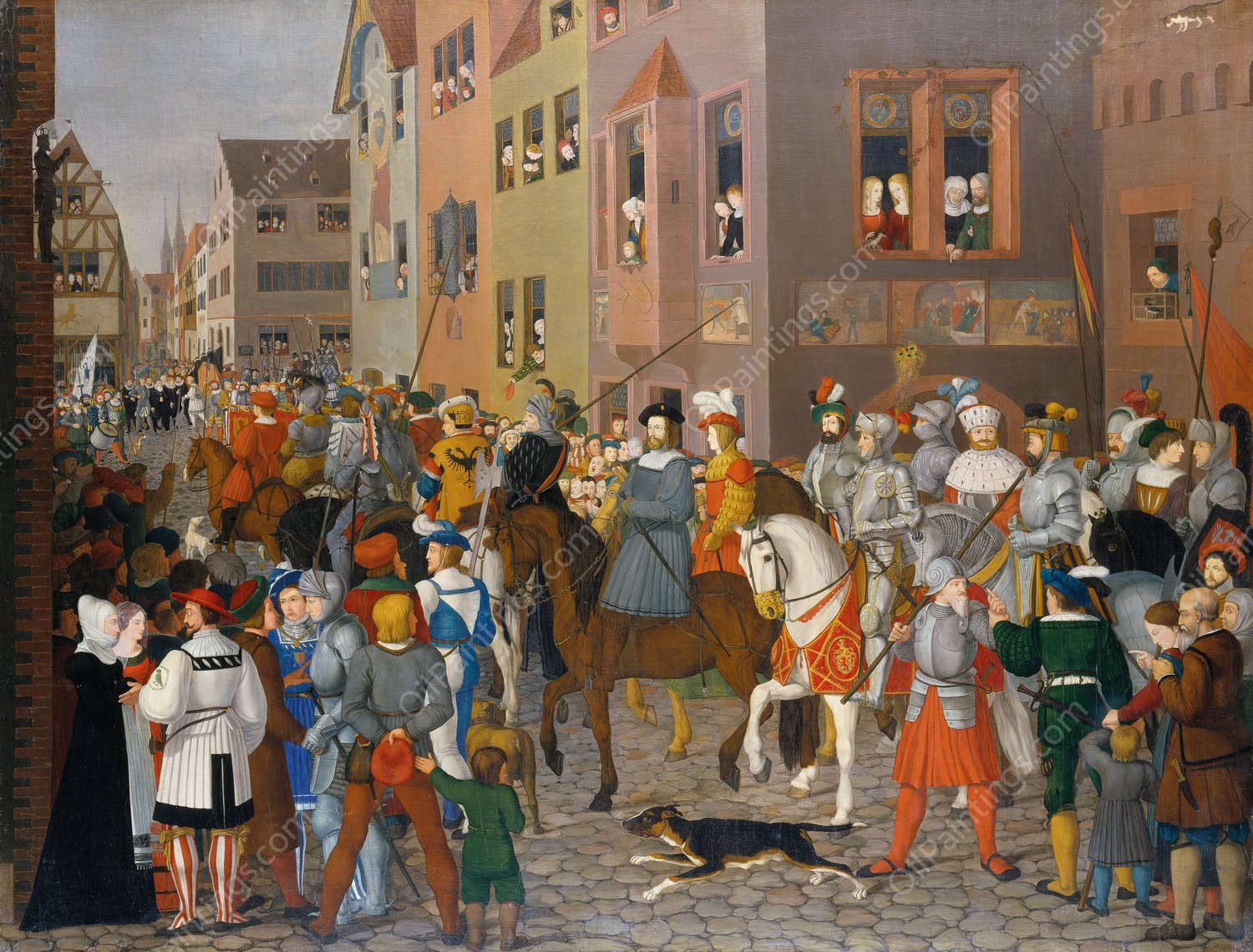 The Entry Of King Rudolf Of Habsburg Into Basel In 1273  by Franz Pforr - Hand-Painted Oil Painting Reproduction