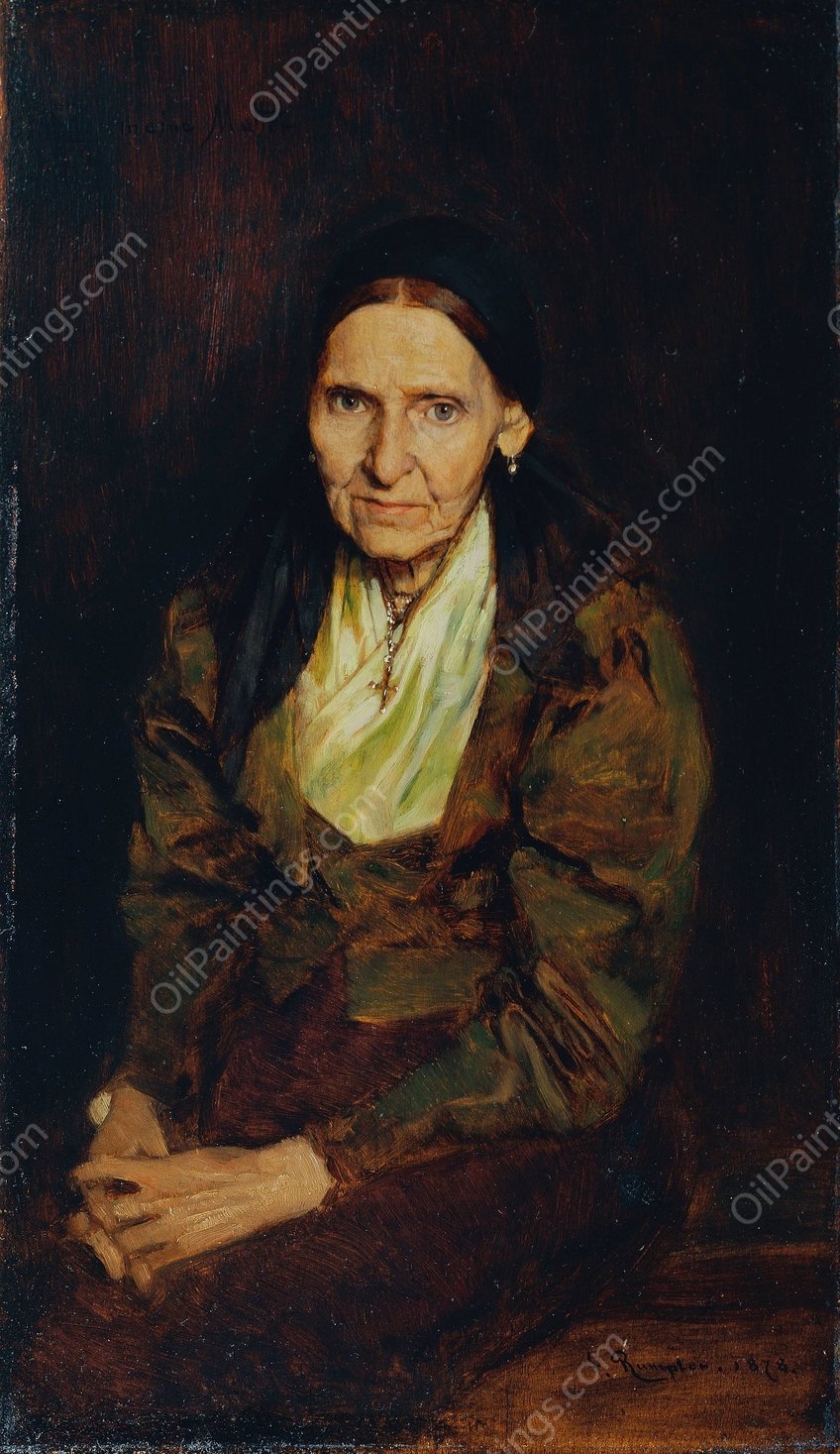 Die Mutter des Kunstlers  by Franz Rumpler - Hand-Painted Oil Painting Reproduction