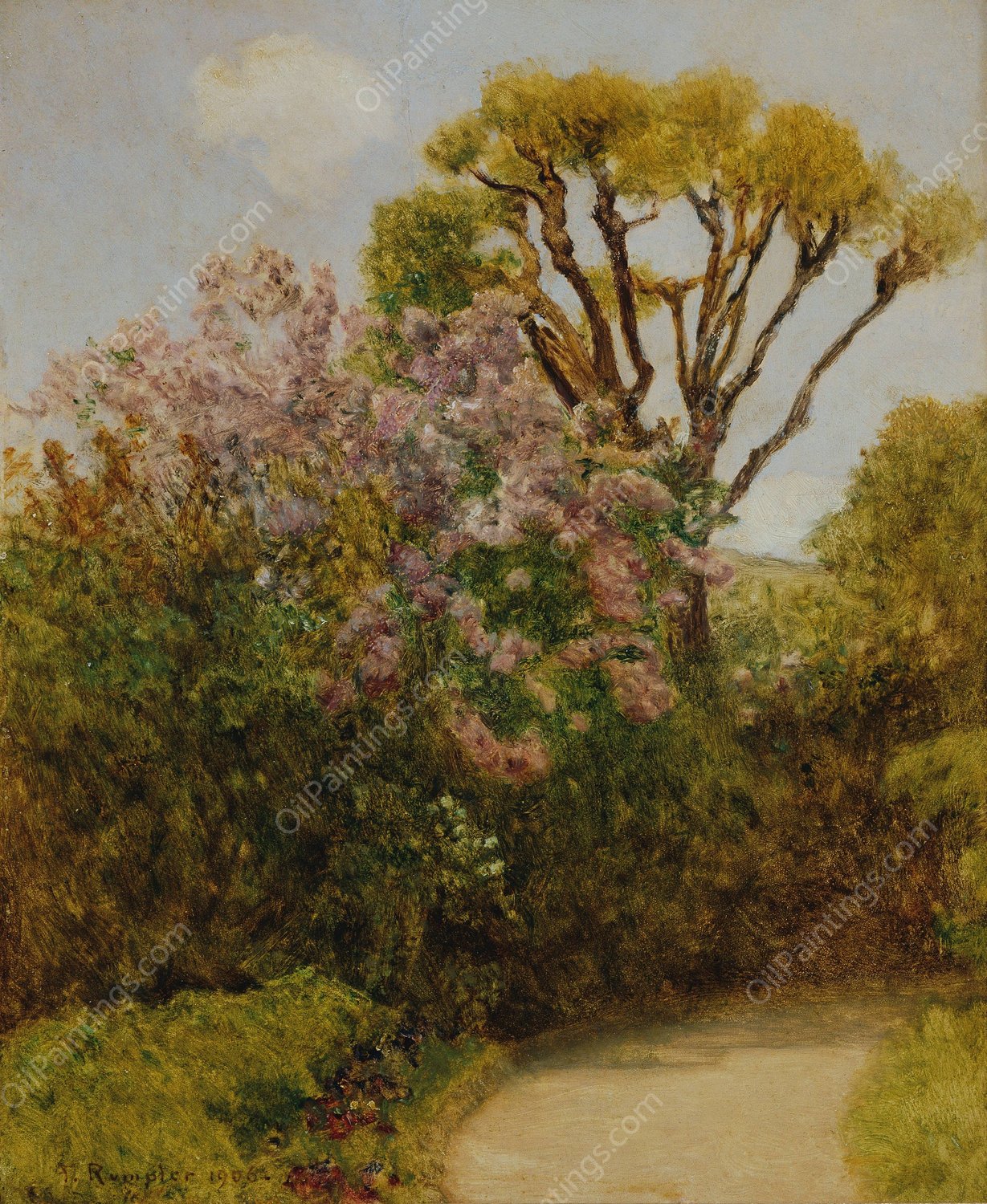 Landschaft  by Franz Rumpler - Hand-Painted Oil Painting Reproduction