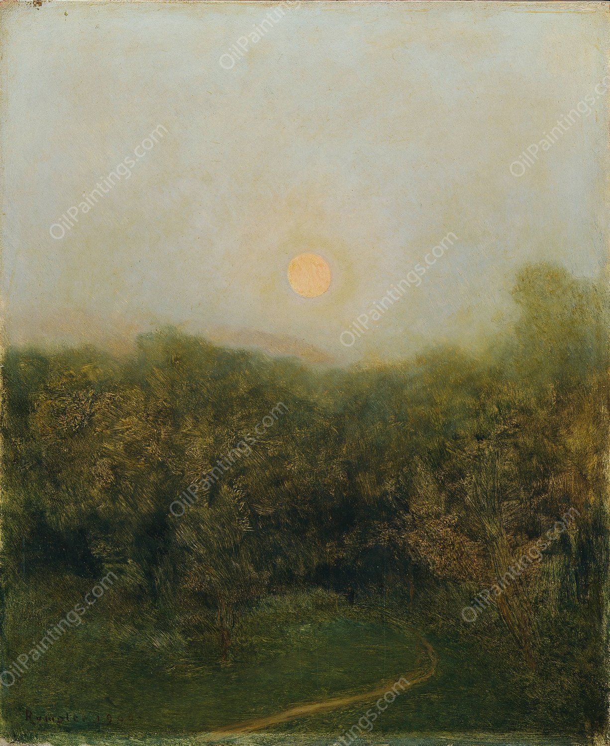 Mondaufgang  by Franz Rumpler - Hand-Painted Oil Painting Reproduction