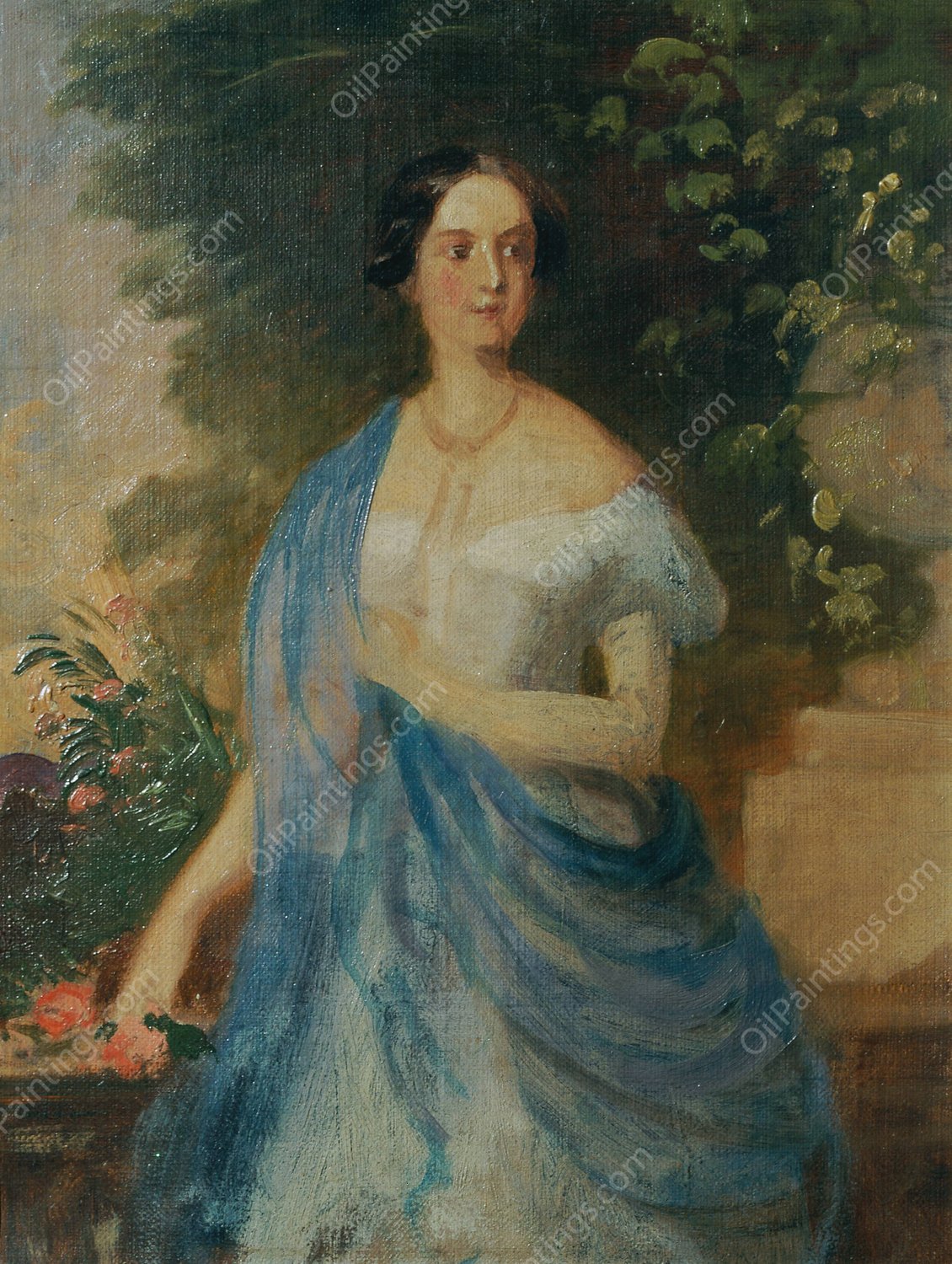 Clothilde Prinzessin Dietrichstein  by Franz Schrotzberg - Hand-Painted Oil Painting Reproduction