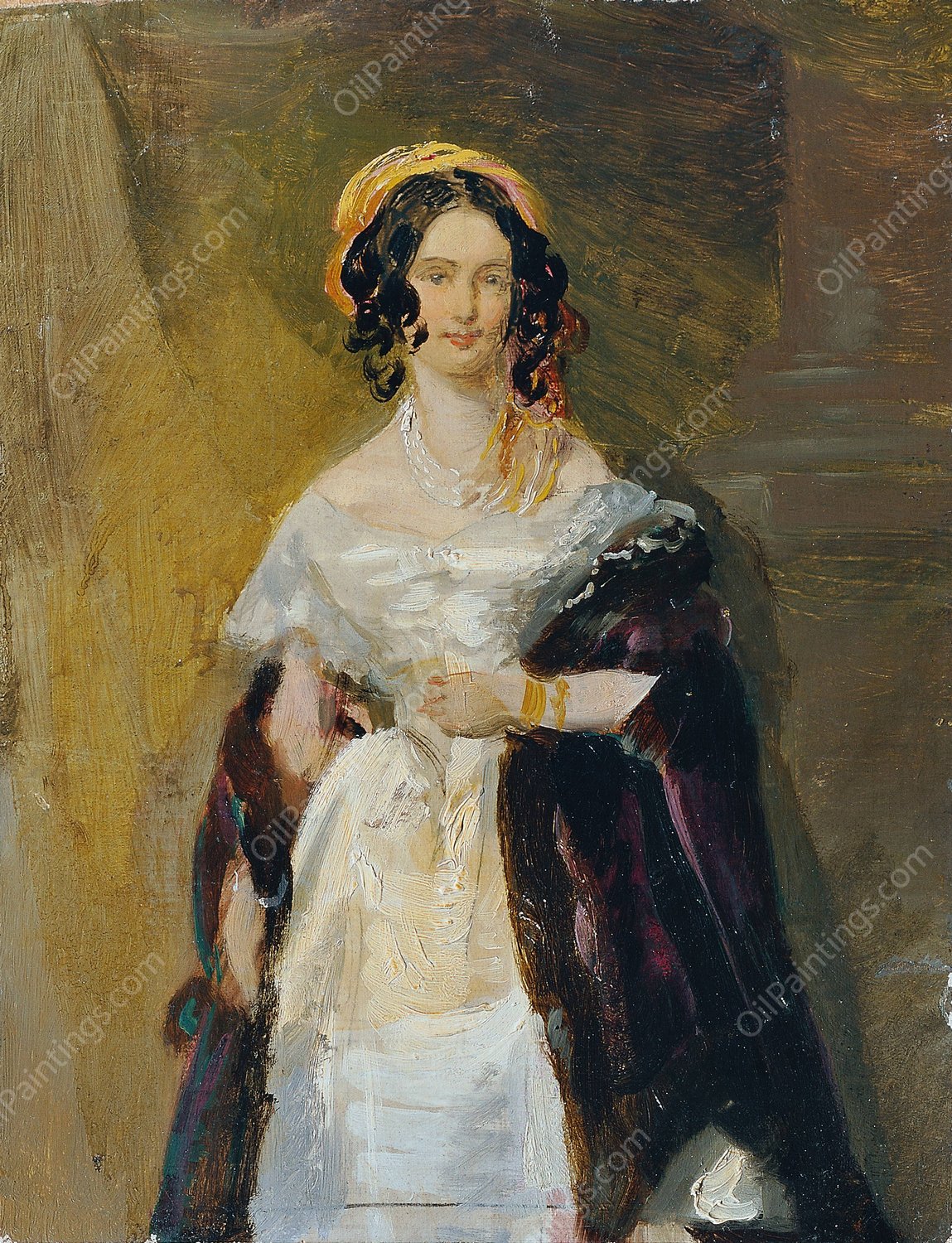 Eleonore Schrotzberg, geb. Stohl, die erste Gattin des Kunstlers  by Franz Schrotzberg - Hand-Painted Oil Painting Reproduction